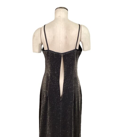 NWT Alex Evenings Sleeveless Black Metallic Evening Gown Maxi Dress Sz 12 #6G - Picture 5 of 7